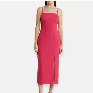 Melloday,NWT,Techno Crepe Square Neck Dress,Pink,Small